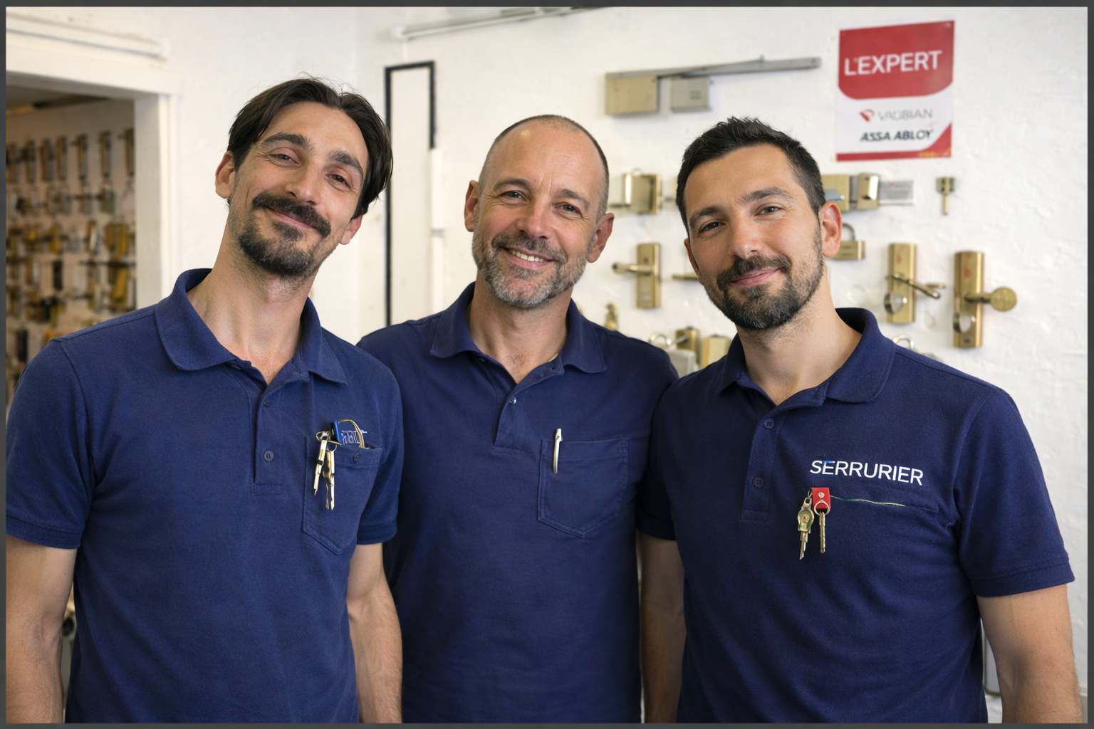 Équipe de techniciens serrurier agréé dans la boutique